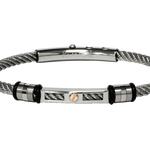 Steel bracelet with 18K detail