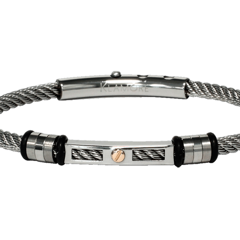 Steel bracelet with 18K detail