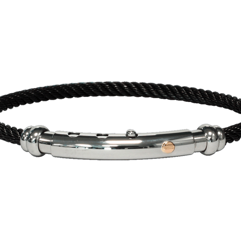 Steel bracelet with 18K detail