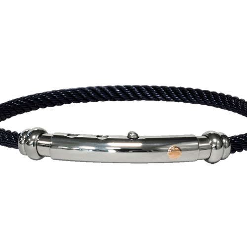 Steel bracelet with 18K detail