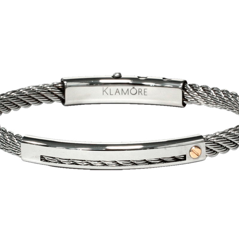 Steel bracelet with 18K detail