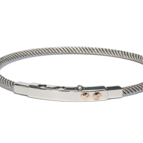 Brazalete Acero con detalle en 18K