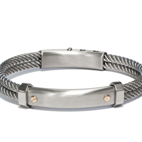 Brazalete Acero con detalle en 18K KLAMORE