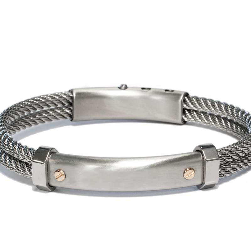 Brazalete Acero con detalle en 18K KLAMORE
