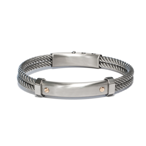 Brazalete Acero con detalle en 18K KLAMORE