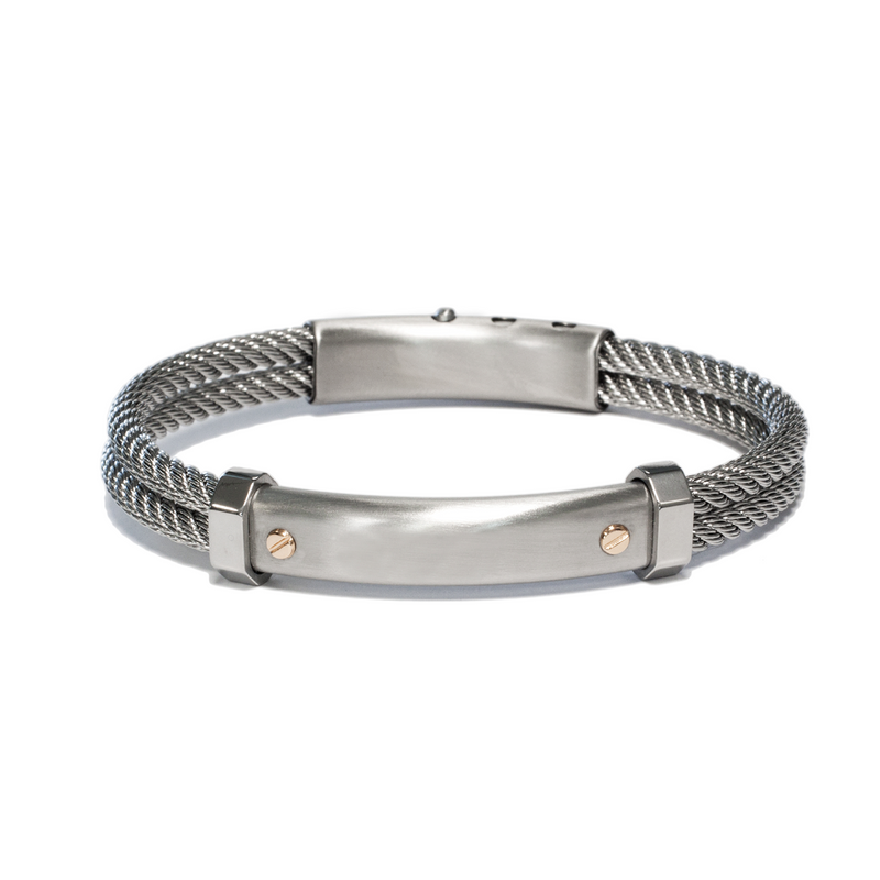 Brazalete Acero con detalle en 18K KLAMORE