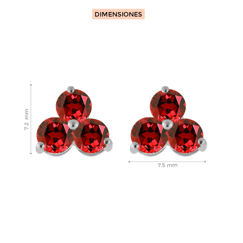 Aretes Danae con rubí Klamore