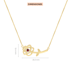 Dije con cadena Rosa con Rubí Klamore