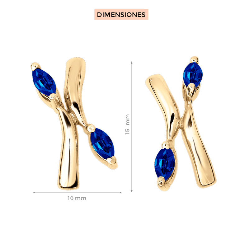 Aretes Danna con zafiro Klamore