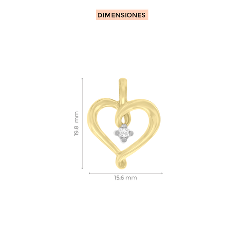 Dije  Coracao Diamante Klamore