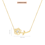 Dije con cadena Rosa con Diamante Klamore