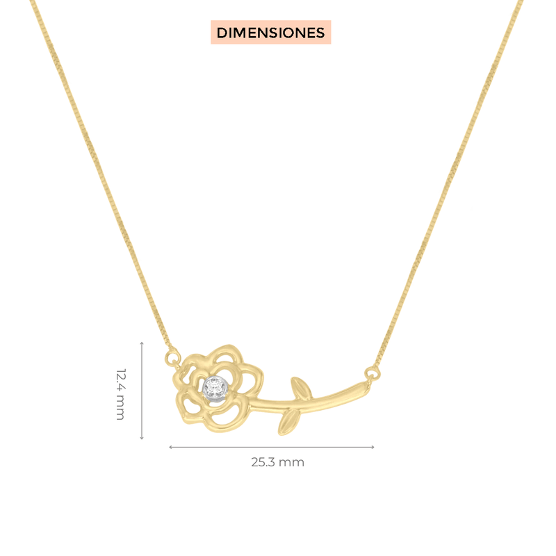 Dije con cadena Rosa con Diamante Klamore