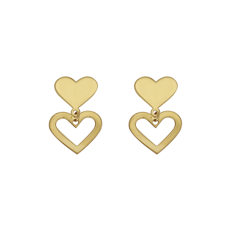 Aretes Doble Corazón