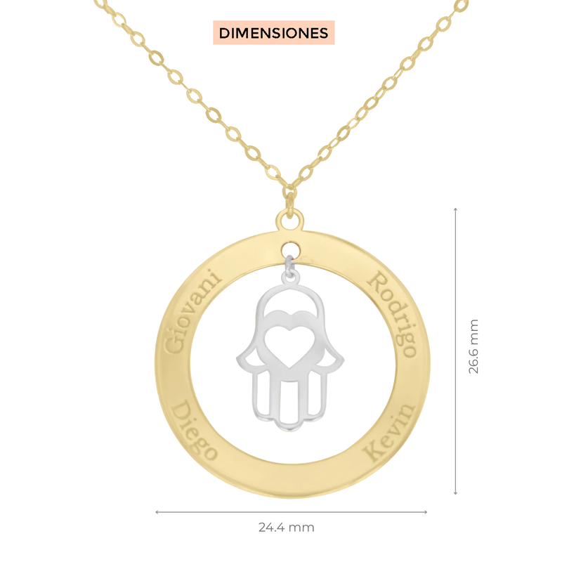 Dije con cadena Mano de Fátima Klamore