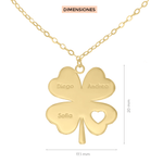 Dije con cadena Trebol de la Suerte personalizado Klamore