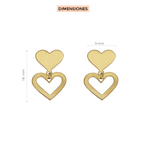 Aretes Doble Corazón