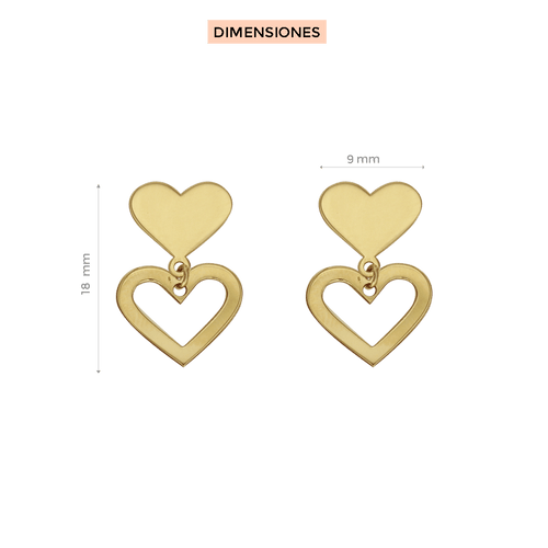 Aretes Doble Corazón