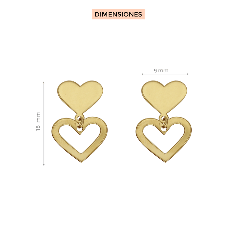 Aretes Doble Corazón