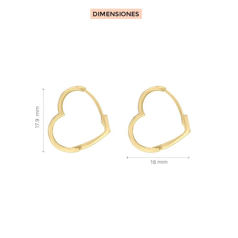 Aretes Huggies Corazón