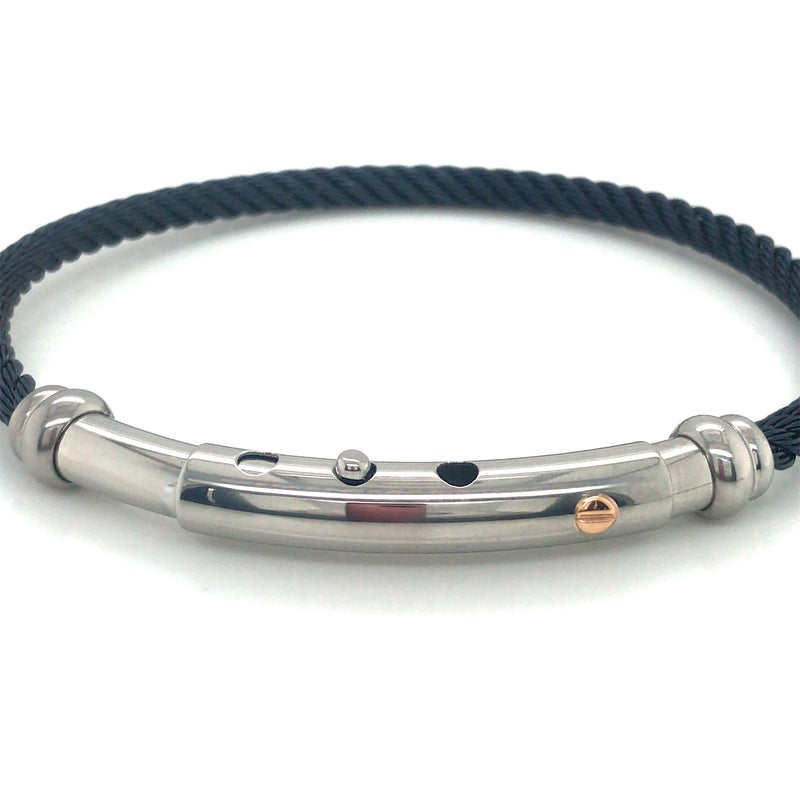 Steel bracelet with 18K detail