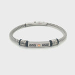 Steel bracelet with 18K detail