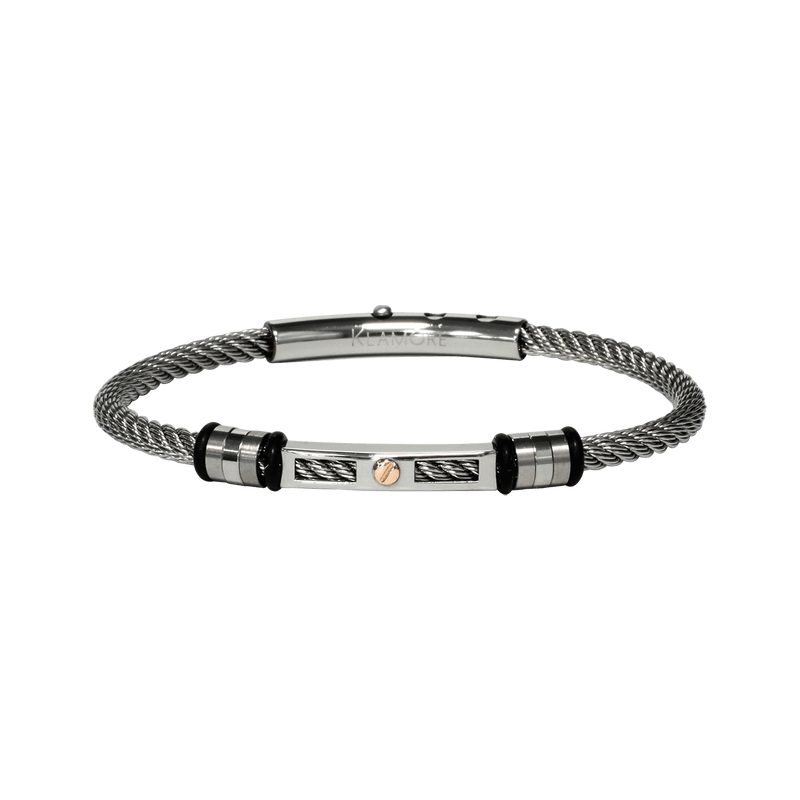 Steel bracelet with 18K detail