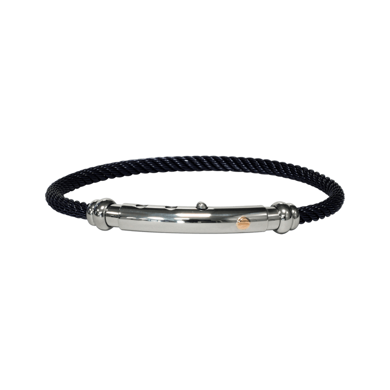 Steel bracelet with 18K detail