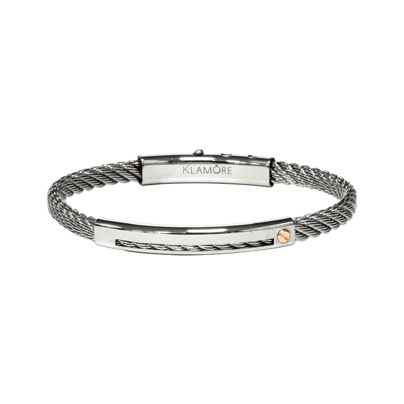 Steel bracelet with 18K detail