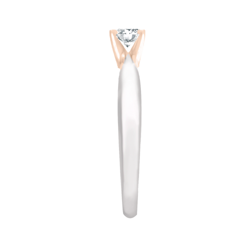 Anillo Miloro corte princess 40 ptos, oro combinado