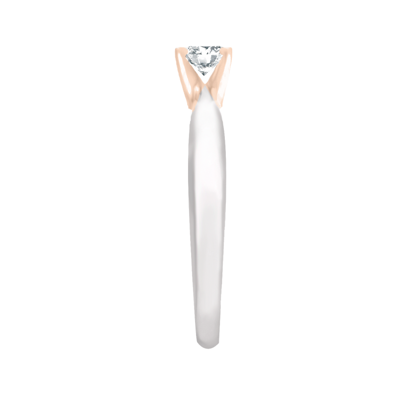 Anillo Miloro corte princess 40 ptos, oro combinado