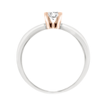 Anillo Miloro corte princess 40 ptos, oro combinado