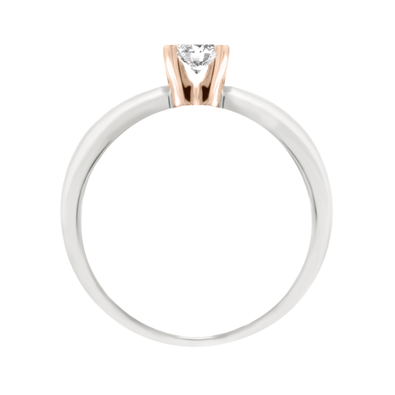 Anillo Miloro corte princess 40 ptos, oro combinado