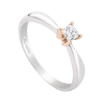 Anillo Miloro corte princess 40 ptos, oro combinado