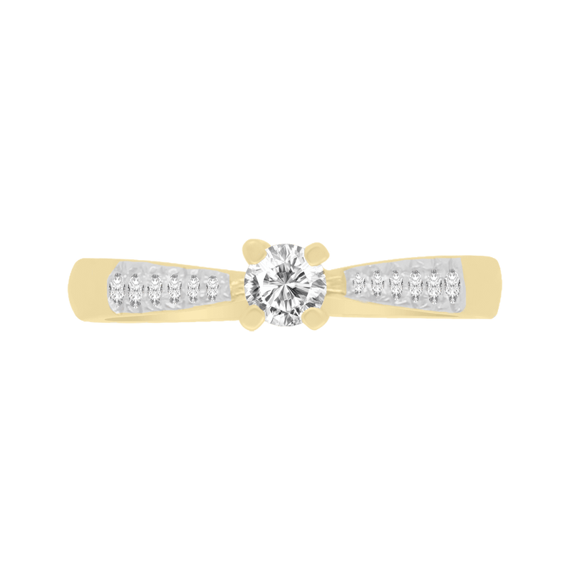 Anillo Miloro con laterales. Diamantes naturales 25 pts.
