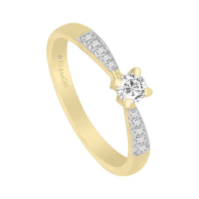 Anillo Miloro con laterales. Diamantes naturales 25 pts.