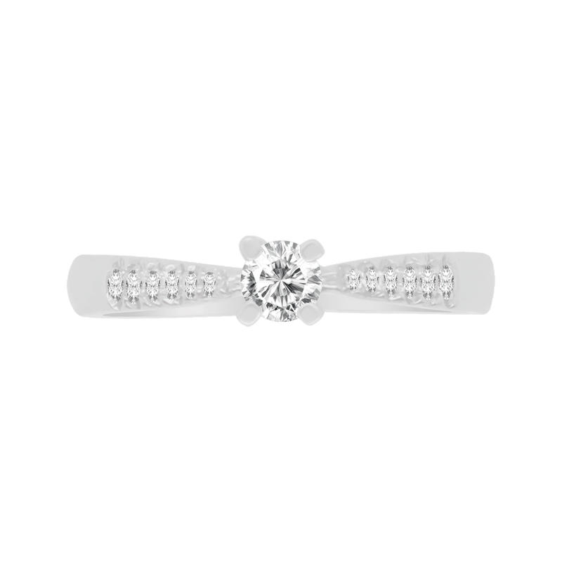 Anillo Miloro con laterales. Diamantes naturales 25 pts.
