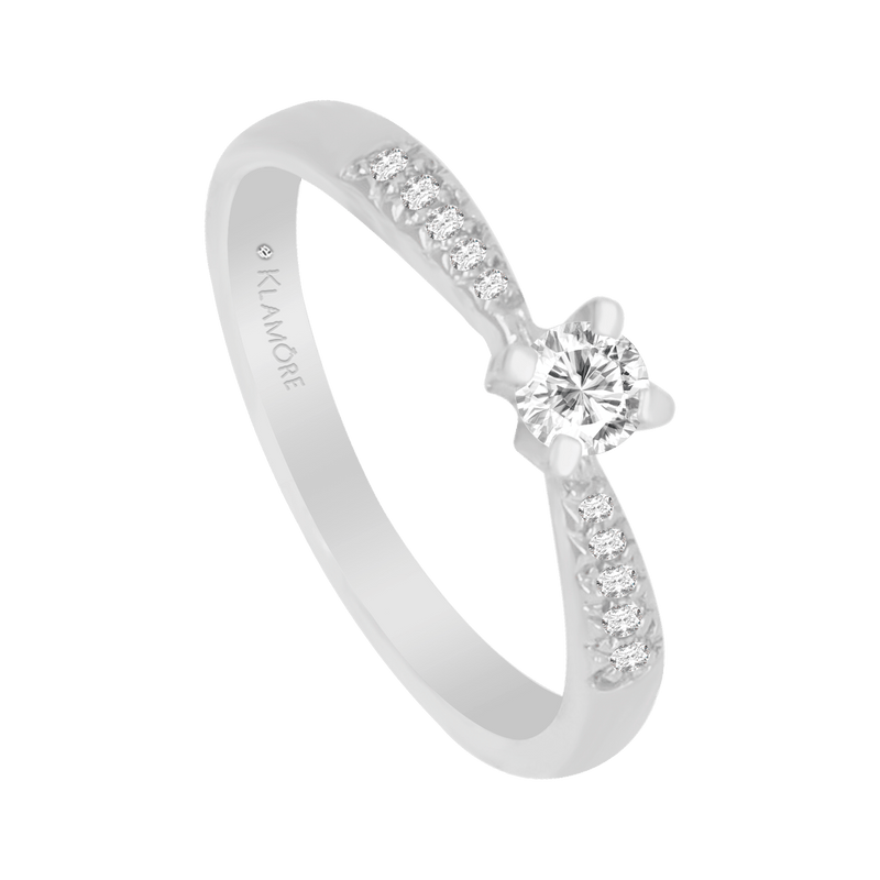 Anillo Miloro con laterales. Diamantes naturales 25 pts.