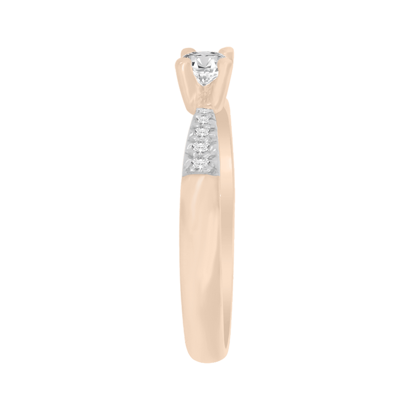 Anillo Miloro con laterales. Diamantes naturales 25 pts.