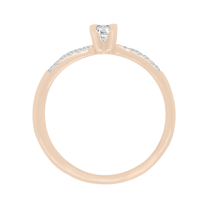 Anillo Miloro con laterales. Diamantes naturales 25 pts.