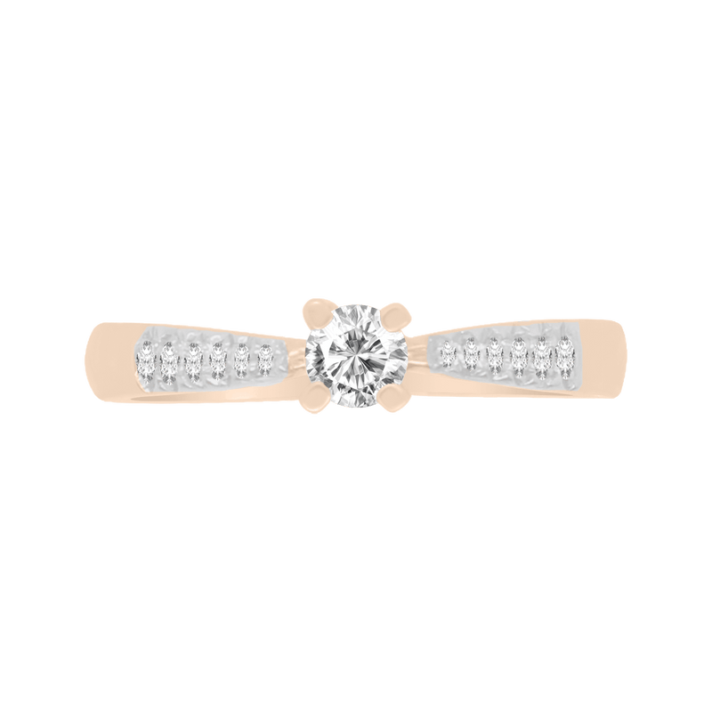 Anillo Miloro con laterales. Diamantes naturales 25 pts.