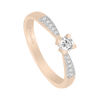 Anillo Miloro con laterales. Diamantes naturales 25 pts.