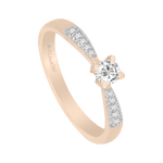 Anillo Miloro con laterales. Diamantes naturales 25 pts.