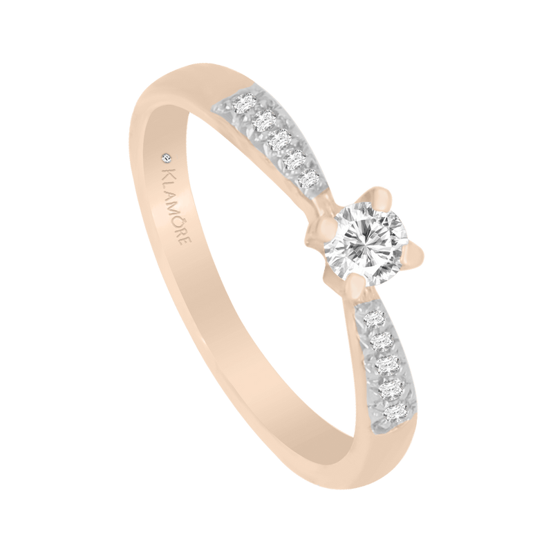 Anillo Miloro con laterales. Diamantes naturales 25 pts.