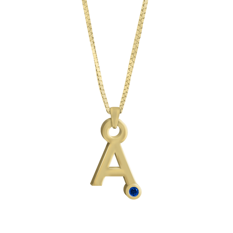 Gardenia Chain Pendant with Gem