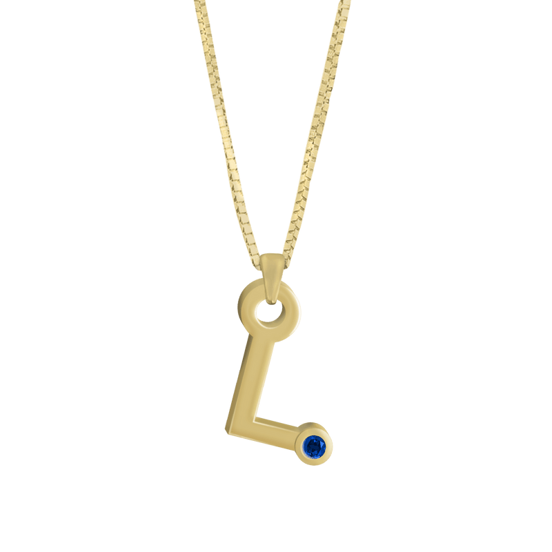 Gardenia Chain Pendant with Gem