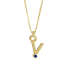 Gardenia Chain Pendant with Gem