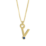 Gardenia Chain Pendant with Gem