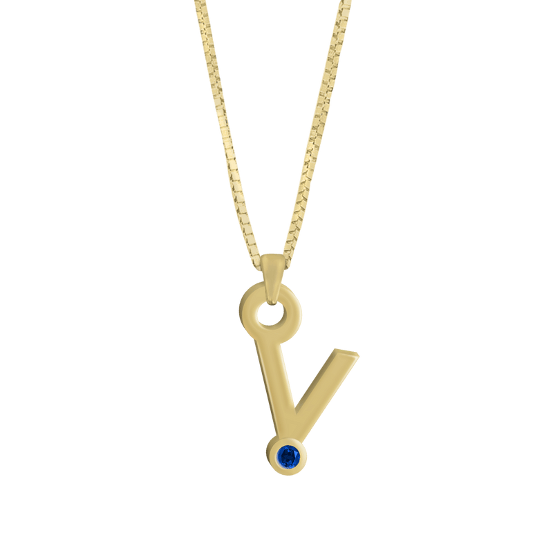 Gardenia Chain Pendant with Gem