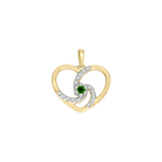 Spiral Heart Gem Pendant