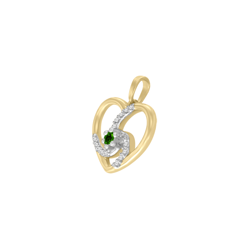 Spiral Heart Gem Pendant